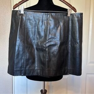 Wild Fable Black Vegan Faux Leather Mini Skirt Size 14